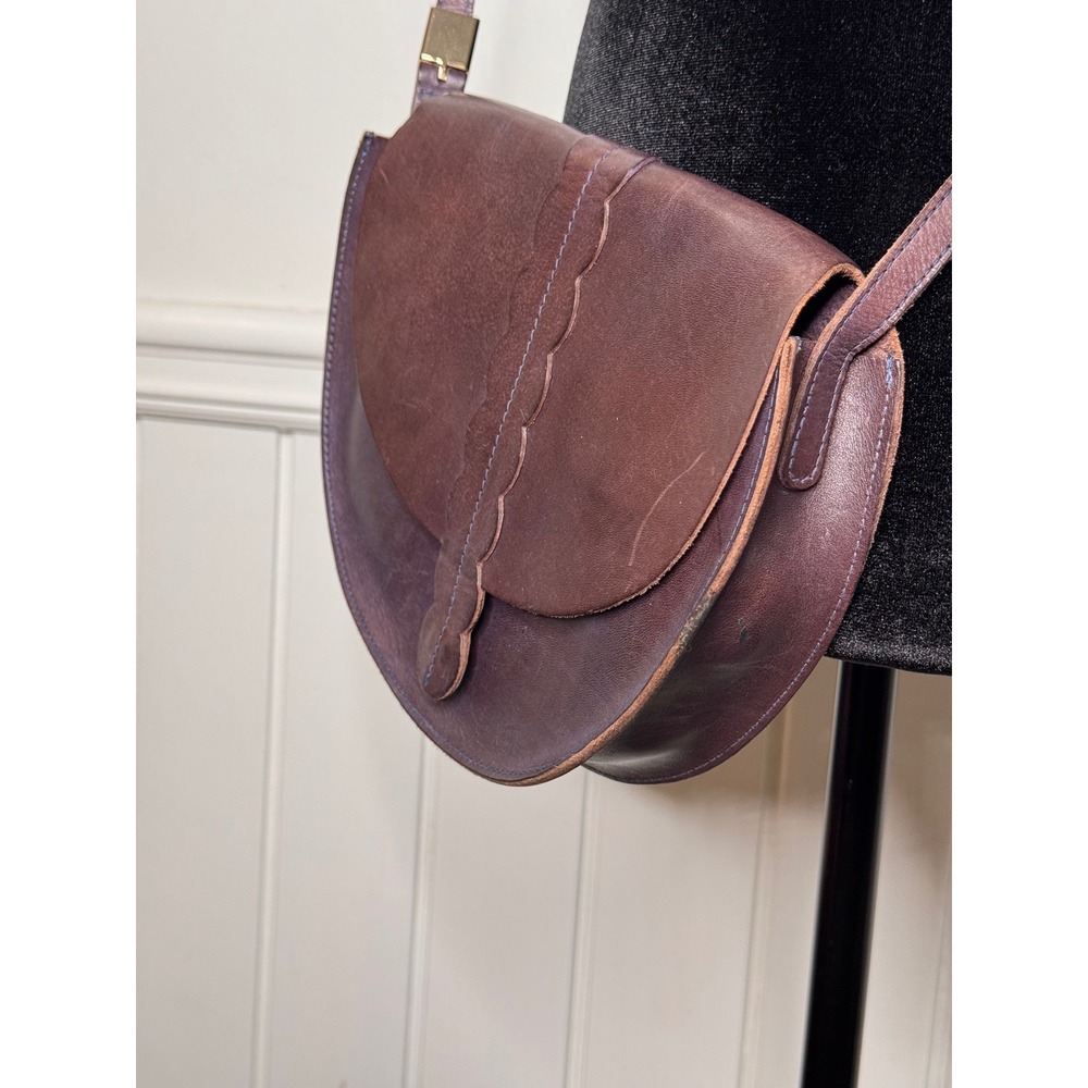 Clare V Shoulder Bag Brown Leather Saddle Crossbody French Girl Quiet Luxury - Picture 8 of 12